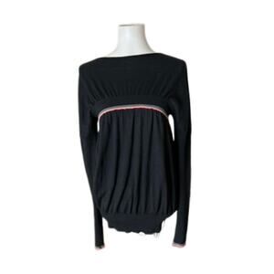 Vintage Y2K Avita Black Cashmere Silk Knit Sweater – Empire Cut, Open Back,  S